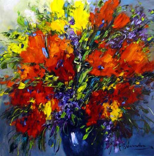 Painting Code#6434-Christian Nesvadba - Bold Floral Still Life