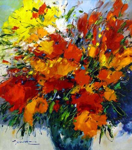 Painting Code#6435-Christian Nesvadba - Bold Floral Still Life