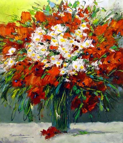 Painting Code#6436-Christian Nesvadba - Bold Floral Still Life