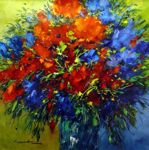 Painting Code#6438-Christian Nesvadba - Bold Floral Still Life
