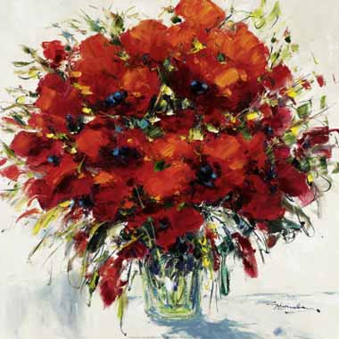 Painting Code#6469-Christian Nesvadba - Poppies in Red
