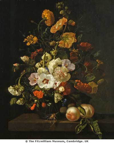 Painting Code#6495-Rachel Ruysch - A Vase of Flowers