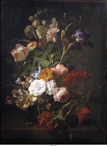 Painting Code#6496-Rachel Ruysch - A Vase of Flowers 