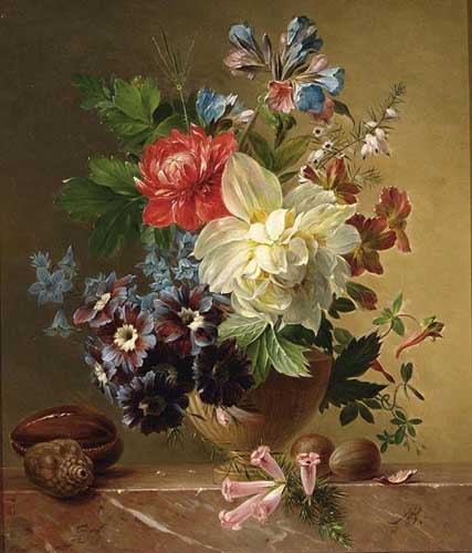 Painting Code#6516-Arnoldus Bloemers - A Flower Still Life