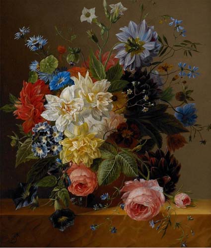 Painting Code#6518-Arnoldus Bloemers - Still Life with Flowers