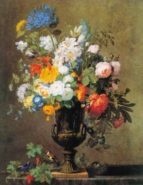 Painting Code#6525-Jean-Francois Bony - Vase of Flowers