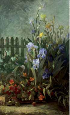 Painting Code#6545-Marthe Barbaud-Koch - Flower Garden