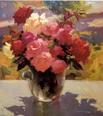 Painting Code#6547-Ovanes Berberian - Still Life with Roses
