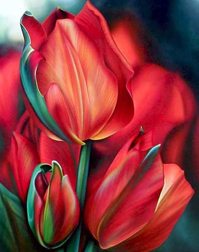 Painting Code#6550-Red Tulips