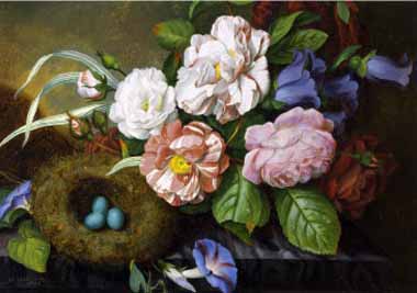 Painting Code#6551-Woodleigh Hubbard - Still Life of Camelias