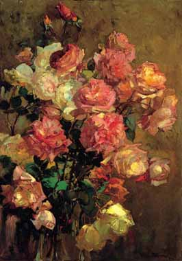 Painting Code#6555-Bischoff, Franz - Roses