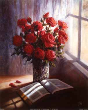 Painting Code#6576-Lynn Pitard - Bible and Roses