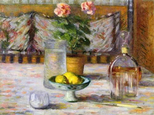 Painting Code#6577-Theodore Earle Butler - Still Life with Three Lemons