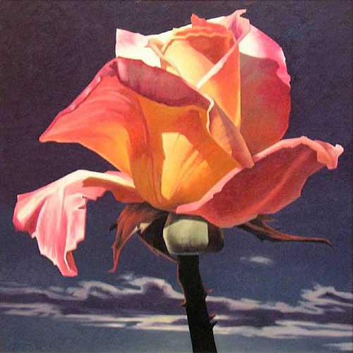 Painting Code#6612-Ed Mell - Rose and Moon Ligh