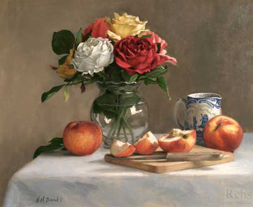 Painting Code#6649-Holly Hope Banks: Roses and White Peaches
