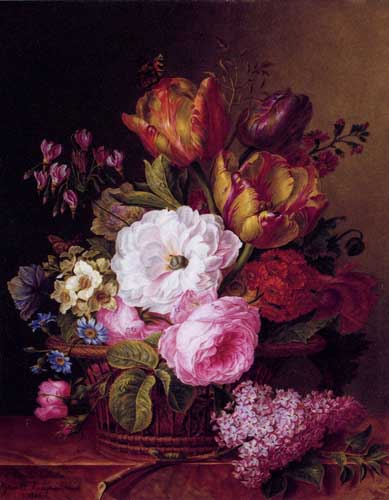 Painting Code#6658-Oberlin, Amelie-Pauline: Panier De Fleurs
