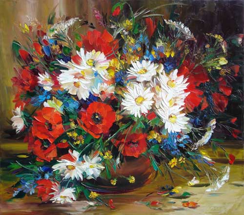 Painting Code#6682-Palette-Knife Daisy