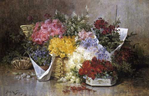 Painting Code#6687-Graves, Abbott Fuller(USA): Floral Still Life