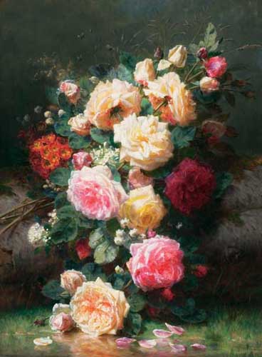 Painting Code#6695-Robie, Jean-Baptiste(Belgium): Bouquet de Roses