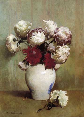 Painting Code#6725-Emil Carlsen - Chrysanthemums 