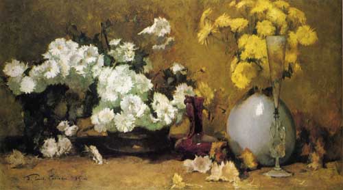 Painting Code#6726-Emil Carlsen - Chrysanthemums