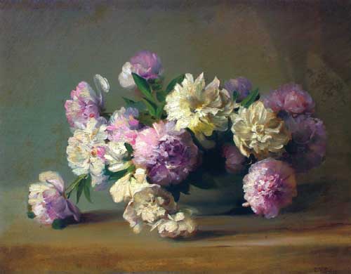 Painting Code#6738-Charles Ethan Porter - Peonies in a Bowl