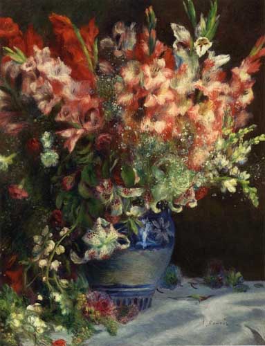 Painting Code#6764-Renoir, Pierre-Auguste - Gladiolas in a Vase