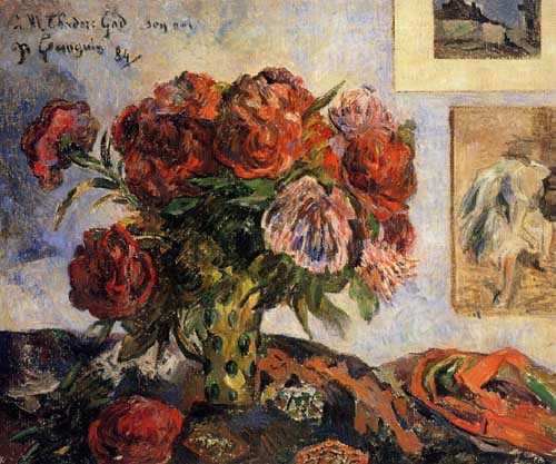 Painting Code#6785-Gauguin, Paul - Vase of Peonies