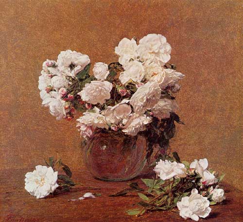 Painting Code#6835-Henri Fantin-Latour - Roses