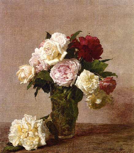 Painting Code#6837-Henri Fantin-Latour - Roses 