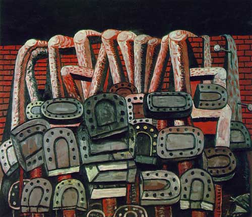 Painting Code#7002-Philip Guston: Ancient Wall 