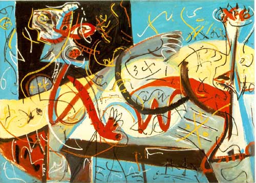 Painting Code#7017-Jackson Pollock - Stenographic Figure 