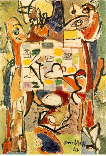 Painting Code#7018-Jackson Pollock - Stenographic Figure 