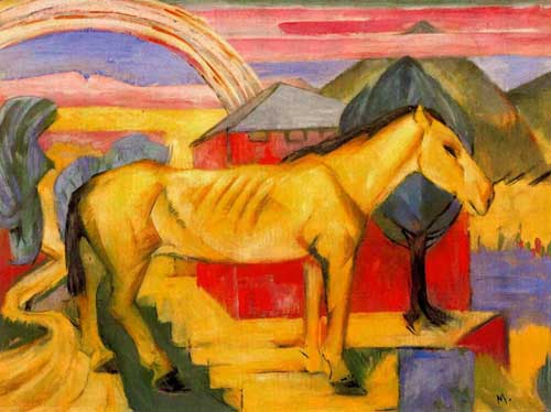 Painting Code#70219-Marc, Franz  - Long yellow Horse