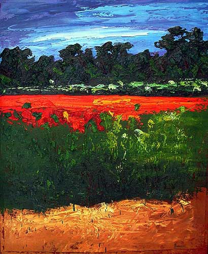 Painting Code#70243-Field with Yellow, Green and Red