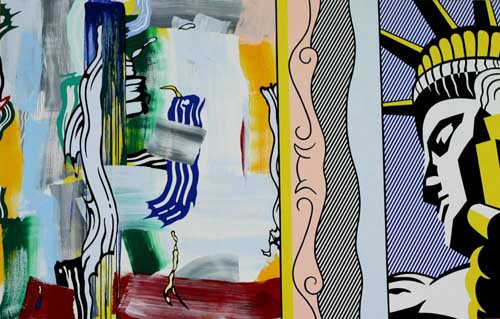 Painting Code#7027-Roy Lichtenstein: Painting of the Statue of Liberty