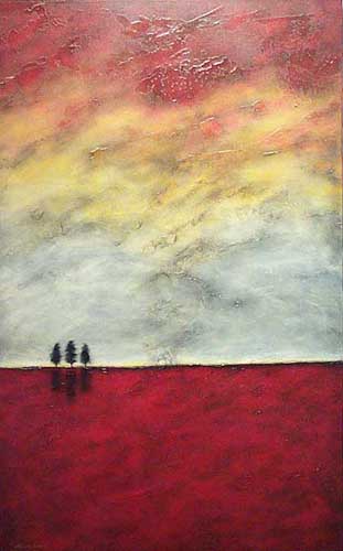 Painting Code#70294-Grey &amp; Red Landscape 
