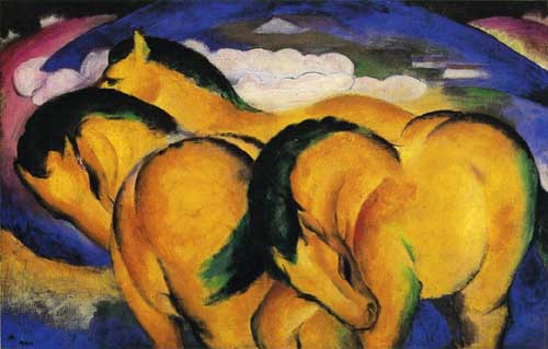 Painting Code#70328-Marc, Franz (German) - The Little Yellow Horses