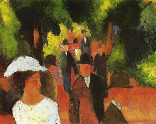 Painting Code#70353-Macke, August - Promenade (with Half Length of Girl in White)