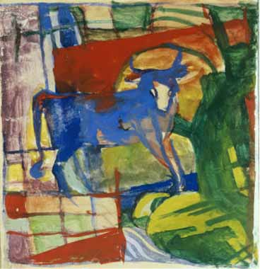 Painting Code#70616-Marc, Franz  - Blue Cow