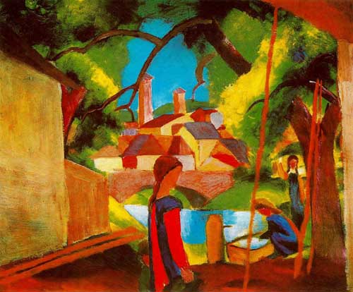 Painting Code#70626-Macke, August - Children at the Foot of the Source