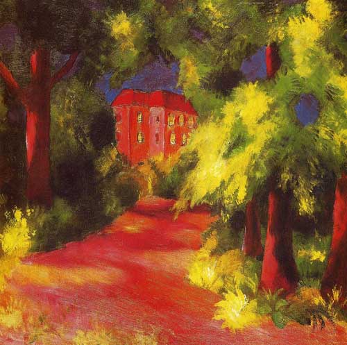 Painting Code#70631-Macke, August - Red House in a Park