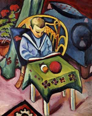 Painting Code#70643-Macke, August - A Young Boy with Books and Toys