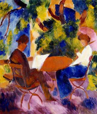 Painting Code#70644-Macke, August - At the Garden Table