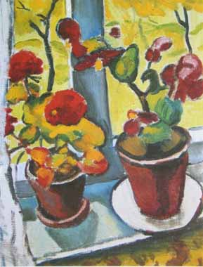 Painting Code#70649-Macke, August - Flowers at the Window, Begonias