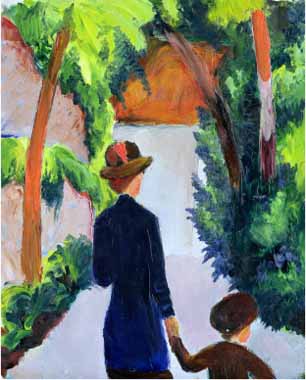 Painting Code#70653-Macke, August - Mother and Child in the Park