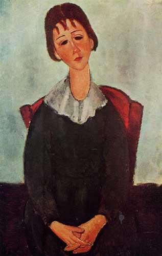 Painting Code#70779-Modigliani, Amedeo - Girl on a Chair (also known as Mademoiselle Huguette)
