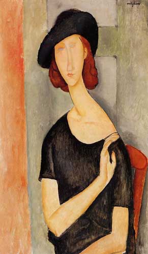 Painting Code#70783-Modigliani, Amedeo - Jeanne Hebuterne in a Hat