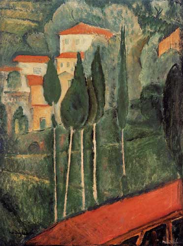 Painting Code#70788-Modigliani, Amedeo - Landscape, Southern France
