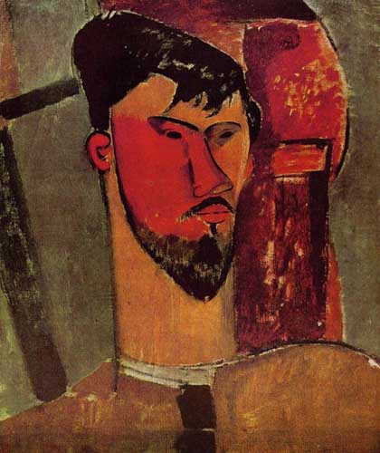 Painting Code#70802-Modigliani, Amedeo - Portrait of Henri Laurens